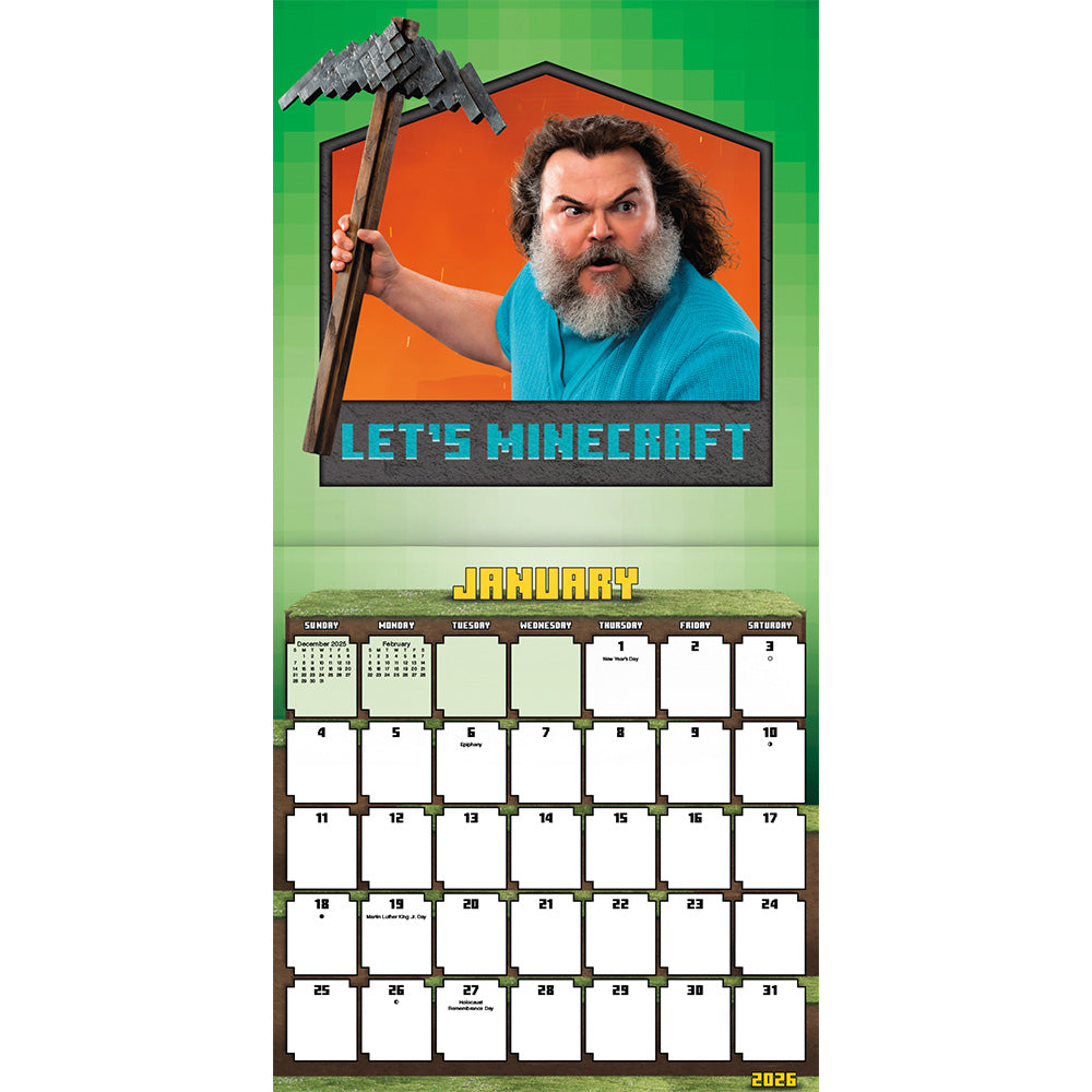 A Minecraft Movie 2026 Wall Calendar