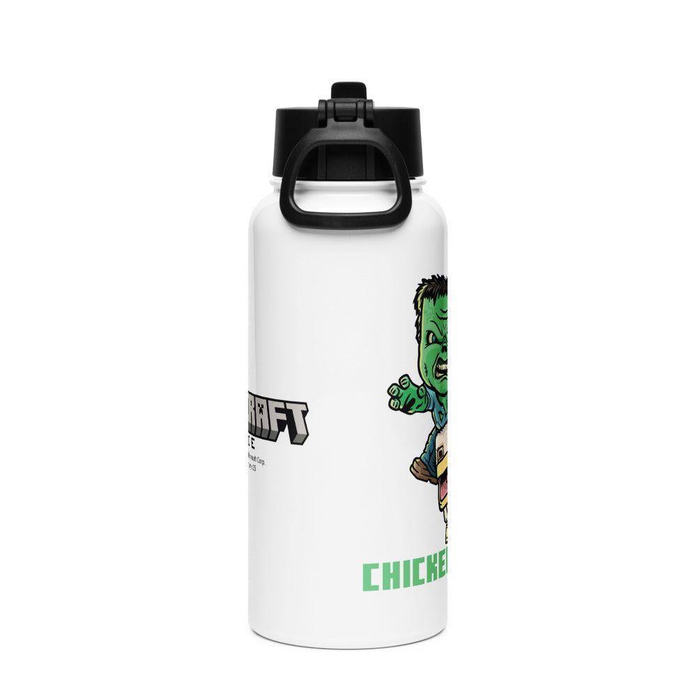A Minecraft Movie Chicken Jockey Stainless Steel Water Bottle with a Straw Lid