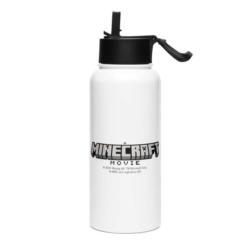 A Minecraft Movie Chicken Jockey Stainless Steel Water Bottle with a Straw Lid