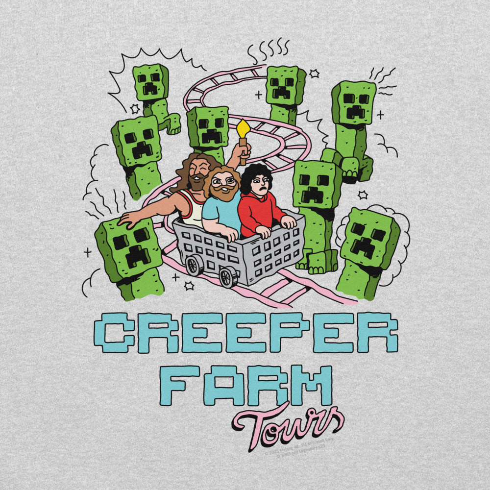 A Minecraft Movie Creeper Farm Tours Adult Crewneck Sweatshirt
